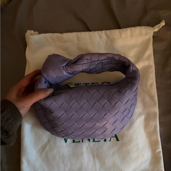 Bottega Veneta Handbags - Bottega Veneta Lavender Intrecciato Mini Jodie Knot Handle Bag